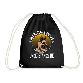 German Shepherd Dog Dog Owner - Drawstring Bag - black - Front