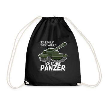 Panzer Militär Geschenk - Turnbeutel - Schwarz - Vorne
