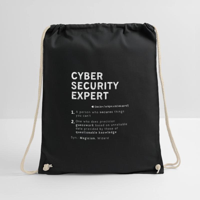 Funny Cyber Security Expert Definition Computer Drawstring Bag