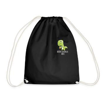 Beersaurus Rex Beer Dinosaur Carnival Costume - Drawstring Bag - black - Front