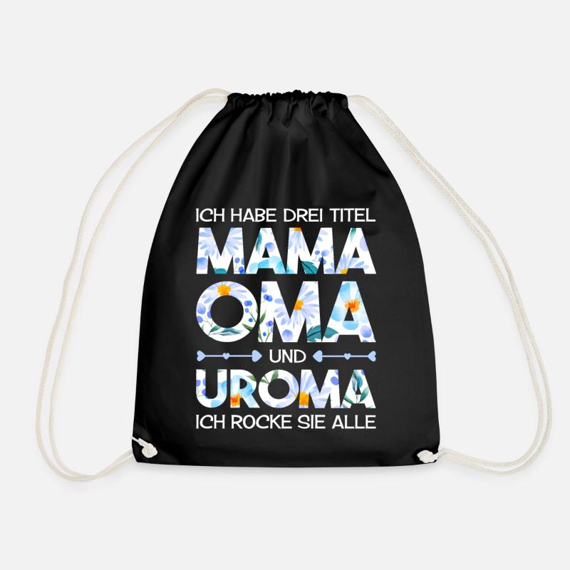 Mama Oma Uroma Geschenk Muttertag - Turnbeutel - Schwarz