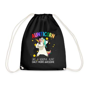 Aunticorn Aunt Dabbendes Unicorn Dabbing Unicorn - Drawstring Bag - black - Front