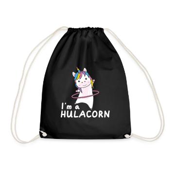 im a hulacorn lustig Sport machen huller - Turnbeutel - Schwarz - Vorne