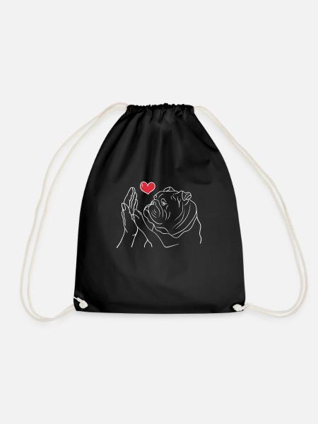 Bulldogge Hundeliebe Frauchen Herrchen Hunde - Turnbeutel - Schwarz