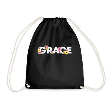 Christlicher Bibelvers Religion Blume - Turnbeutel - Schwarz - Vorne