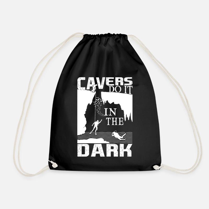 Cave Diver Scuba Diving Diver - Drawstring Bag - black