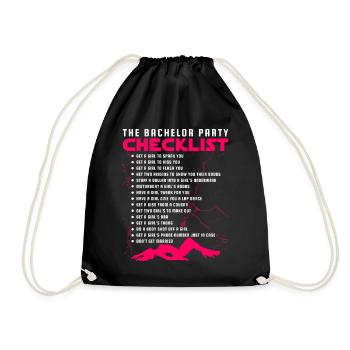 Enterrement de vie de garçon cadeau de marié - Sac de sport léger - noir - Devant