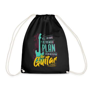 My retirement Plan is playing the Guitar - Drawstring Bag - black - Front