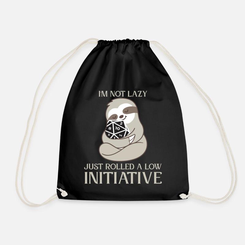 Not Lazy Just Low Initiative RPG Spruch - Turnbeutel - Schwarz