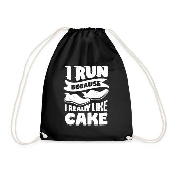 Lustiges Laufen Marathon Läufer Jogger Geschenk - Turnbeutel - Schwarz - Vorne