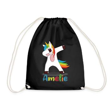 Amelie Nom Prénom Jour De Licorne Idée cadeau - Sac de sport léger - noir - Devant