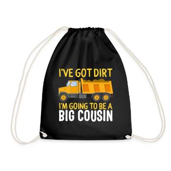 Big Cousin Shirt, Pregnancy Announcement, - Drawstring Bag - black - Front