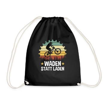 Radfahrer Waden Statt Laden - Turnbeutel - Schwarz - Vorne