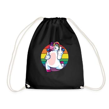 Funny unicorn saying about unicorns! - Drawstring Bag - black - Front