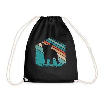 French Bulldog Cute Dog Design - Drawstring Bag - black - Front