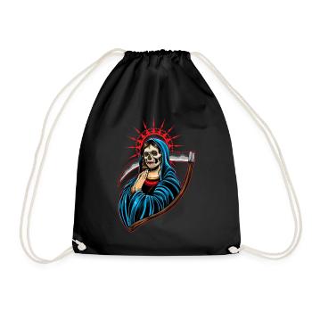 Santa Muerte Praying La Calavera Catrina - Drawstring Bag - black - Front