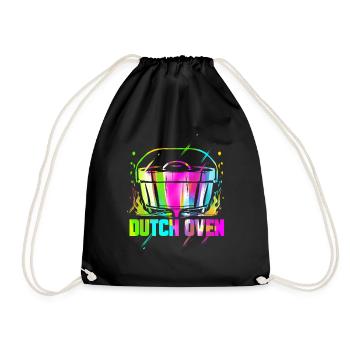 Dutch Oven Artwork - Dopfen Grillmeister Geschenk - Turnbeutel - Schwarz - Vorne