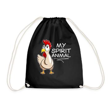 Poulets cadeau Drôle sort poule élevage - Sac de sport léger - noir - Devant