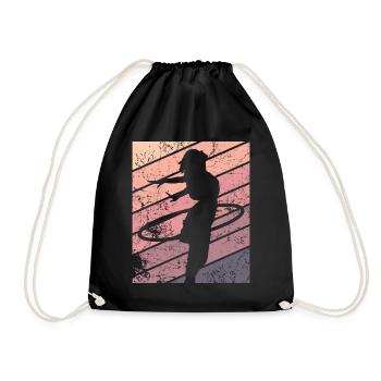 Hulahoop Vintage Hula Huller Hoopdance Frauen - Turnbeutel - Schwarz - Vorne