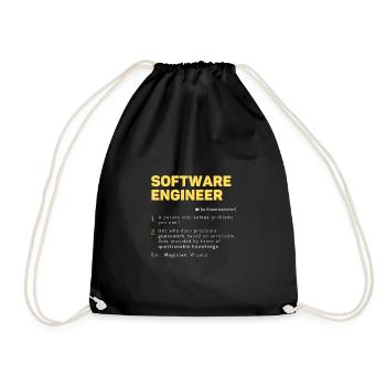 Lustige Software Engineer Definition Computer Dev - Turnbeutel - Schwarz - Vorne