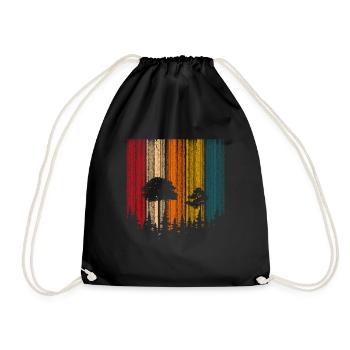 Barres arbres forêt - motif génial pour les randonneurs - Sac de sport léger - noir - Devant