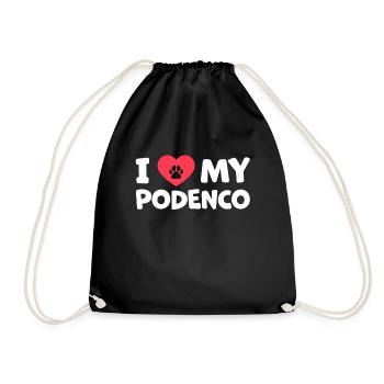 J’aime mon chien de chasse Podenco - Sac de sport léger - noir - Devant