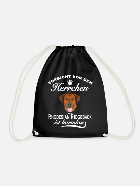 Vorsicht vor dem Herrchen - Rhodesian Ridgeback - Turnbeutel - Schwarz