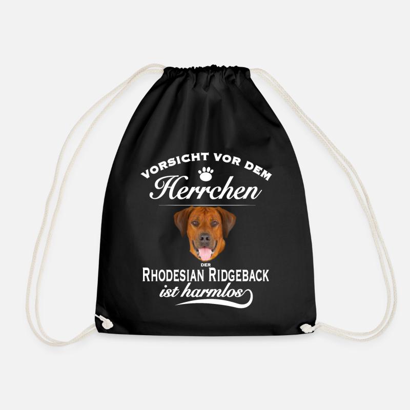 Vorsicht vor dem Herrchen - Rhodesian Ridgeback - Turnbeutel - Schwarz