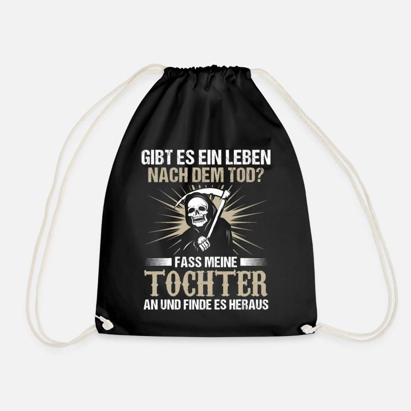 Gibt es ein Leben nach dem Tod Vater Papa Tochter - Turnbeutel - Schwarz