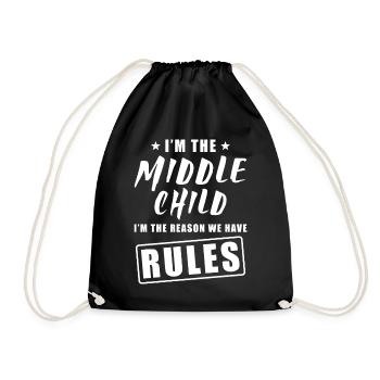 Middle child - Drawstring Bag - black - Front