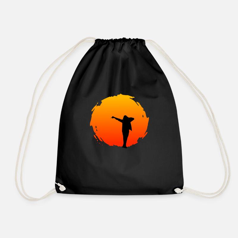 Dancing At Sunset - Drawstring Bag - black