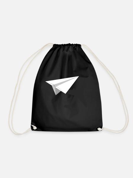 Paper Plane Aircraft Pilot Co-pilot Airplane Aviat - Turnbeutel - Schwarz