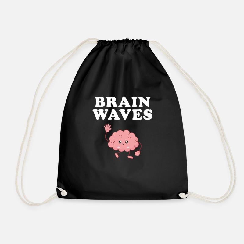 brain waves, neurology brain neuroscience - Turnbeutel - Schwarz