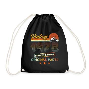 Vintage 1972 Retro anniversaire - Sac de sport léger - noir - Devant