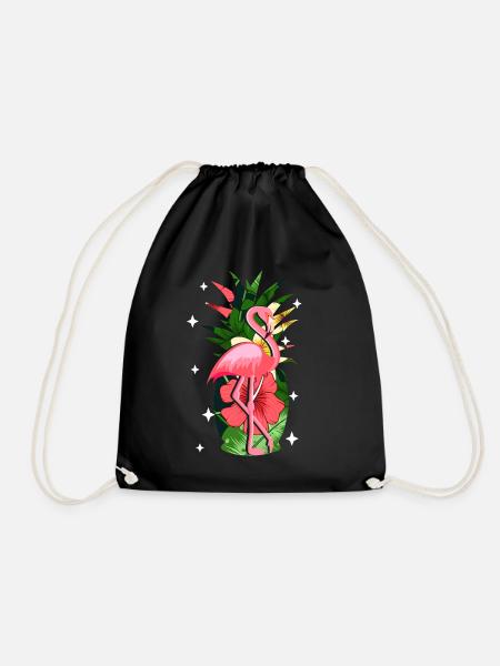 Flamingo Rosa - Turnbeutel - Schwarz