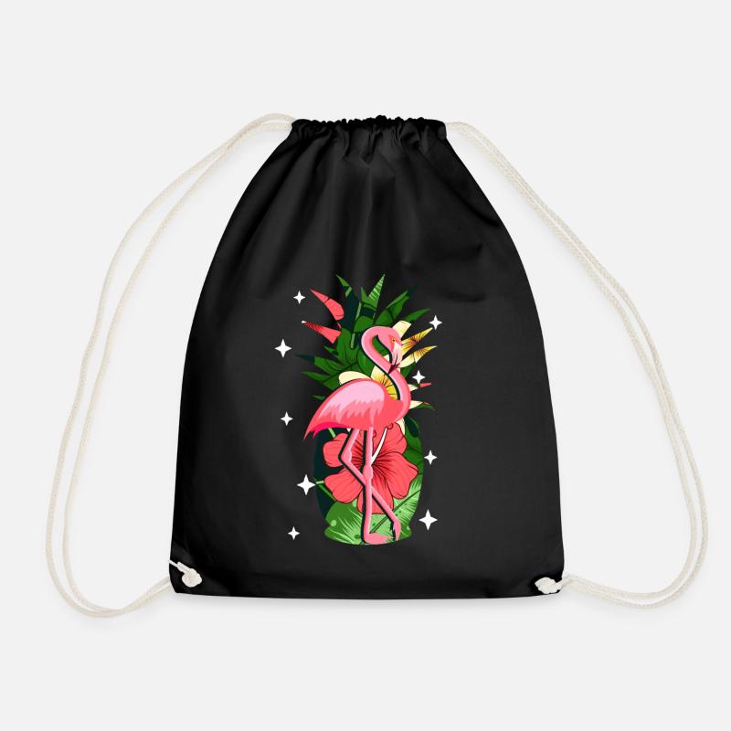 Flamingo Rosa - Turnbeutel - Schwarz