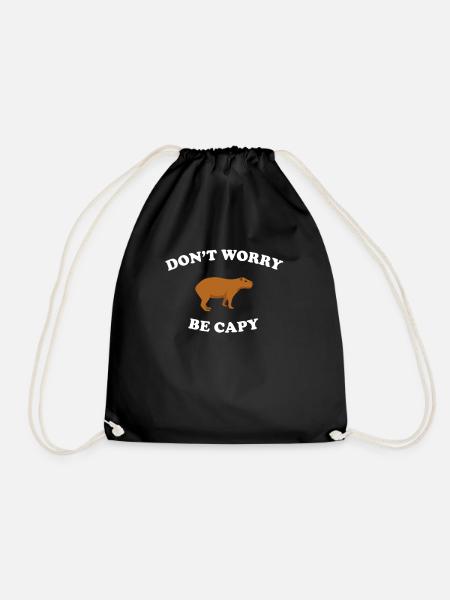 don't worry be capy, capybara - Turnbeutel - Schwarz