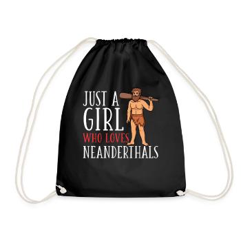 Neanderthal Test Caveman Humans - Drawstring Bag - black - Front