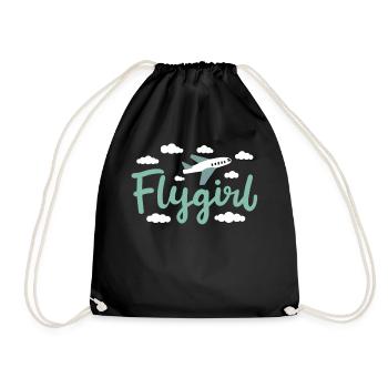 Pilot Girl Flight Attendant Aircraft Aviation - Sac de sport léger - noir - Devant