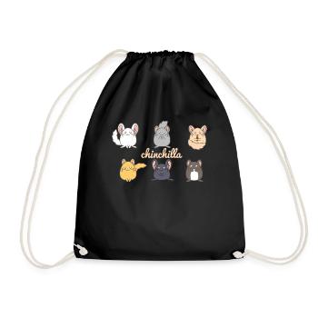 Niedliche Chinchilla Familie - Chinchilla Besitzer - Turnbeutel - Schwarz - Vorne