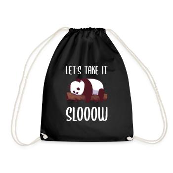Funny panda saying about pandas as a gift! - Drawstring Bag - black - Front