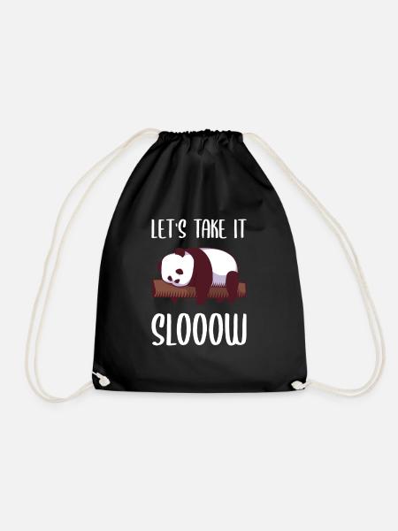 Lustiger Panda Spruch über Pandas als Geschenk! - Turnbeutel - Schwarz