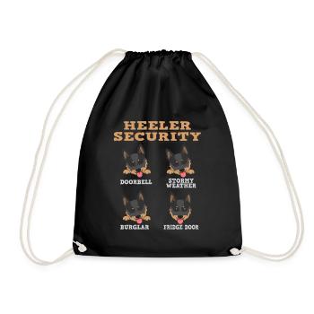 AUSTRALIAN CATTLE DOG - Red Heeler Security - Turnbeutel - Schwarz - Vorne