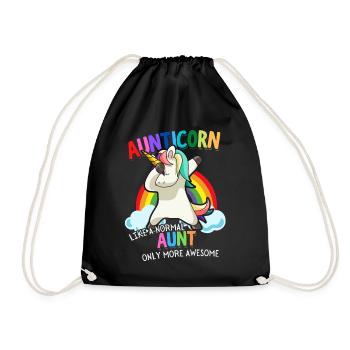 Aunticorn Aunt Dabbendes Unicorn Dabbing Unicorn - Drawstring Bag - black - Front