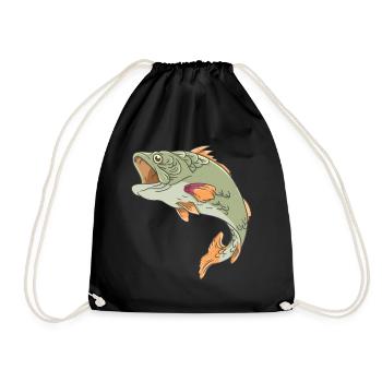 Carp and other fish species fishing gift idea - Drawstring Bag - black - Front