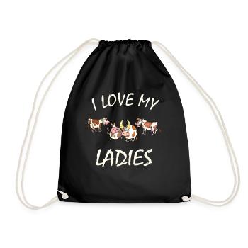Vaches - J’aime mes dames, fermière, passionnée de bétail - Sac de sport léger - noir - Devant