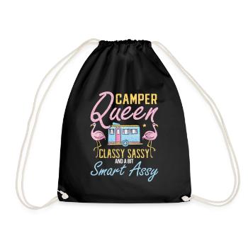 Camper Queen Classy Sassy Smart Assy Camping - Turnbeutel - Schwarz - Vorne