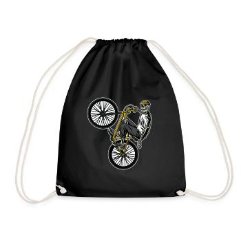 Bike Mtb Mountain Bike Biker Bike Downhill Bike - Drawstring Bag - black - Front