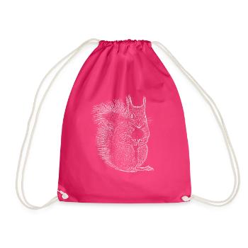squirrel - Drawstring Bag - fuchsia - Front