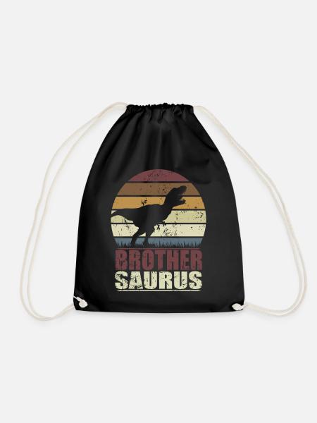 BrotherSaurus Dinosaurier Dino Brother Saurus - Turnbeutel - Schwarz